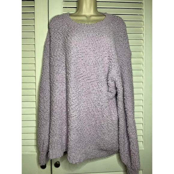 Zenana Lavender Knit Sweater Oversized Pullover Cozy Lightweight Soft NWT 3X - Picture 1 of 4